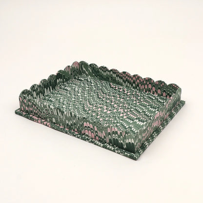 Green Scalloped Tray, 2 Sizes