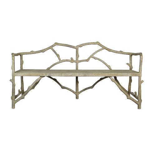 Faux Bois Garden Bench - OAKSTREET SHOPPE
