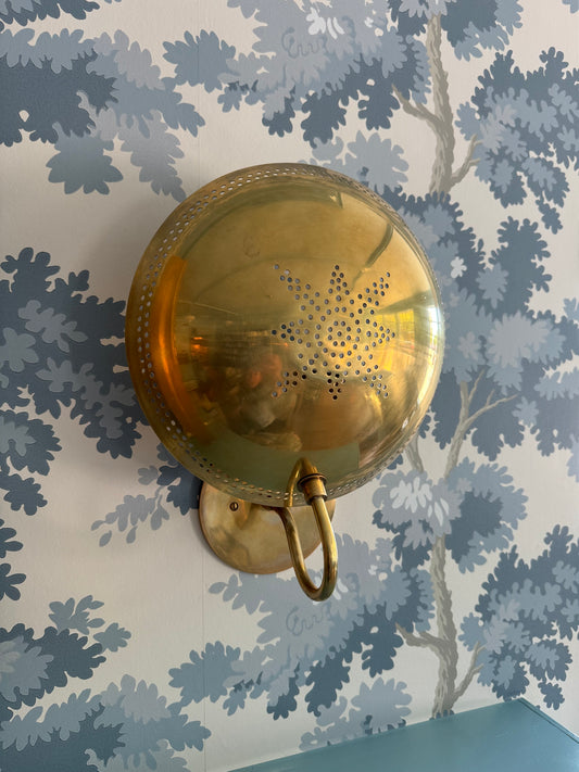 Brass Sconce with Pierced Star Detail