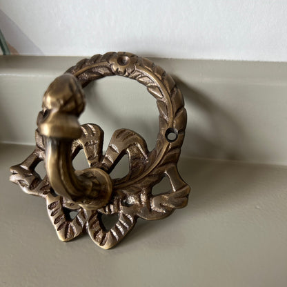 Antiqued Brass Wreath Wall Hook