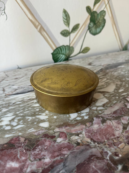 Vintage Round Brass Box