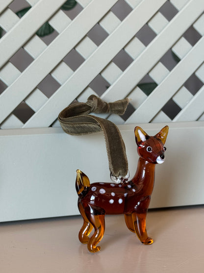 Deer, Blown Glass Ornament