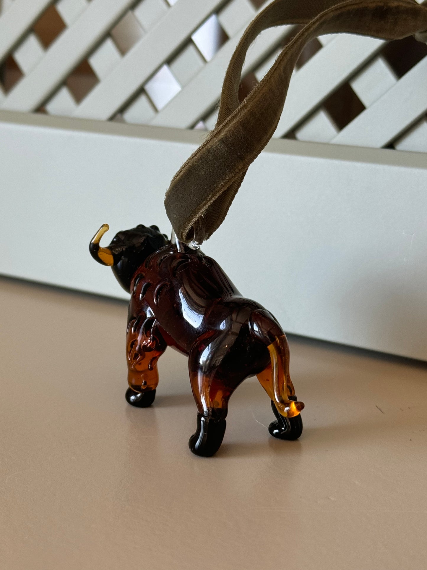 Bison, Blown Glass Ornament