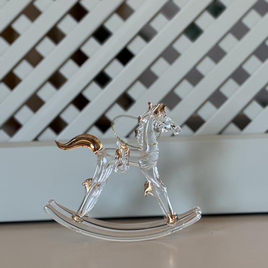 Glass Rocking Horse Ornament