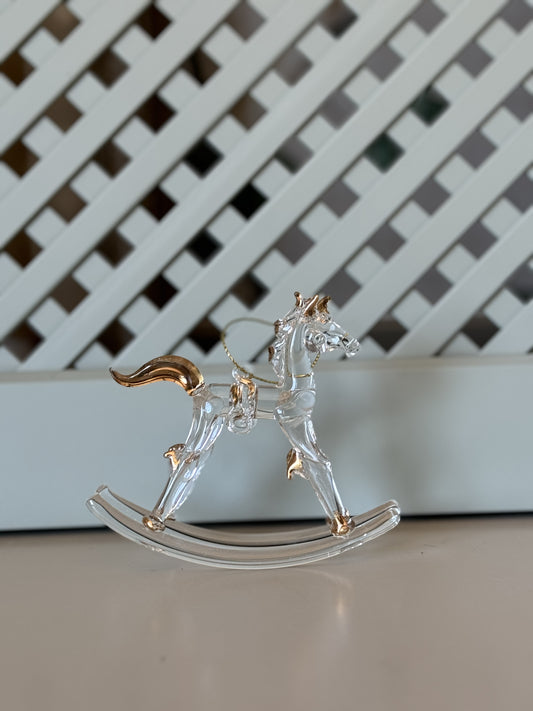 Glass Rocking Horse Ornament