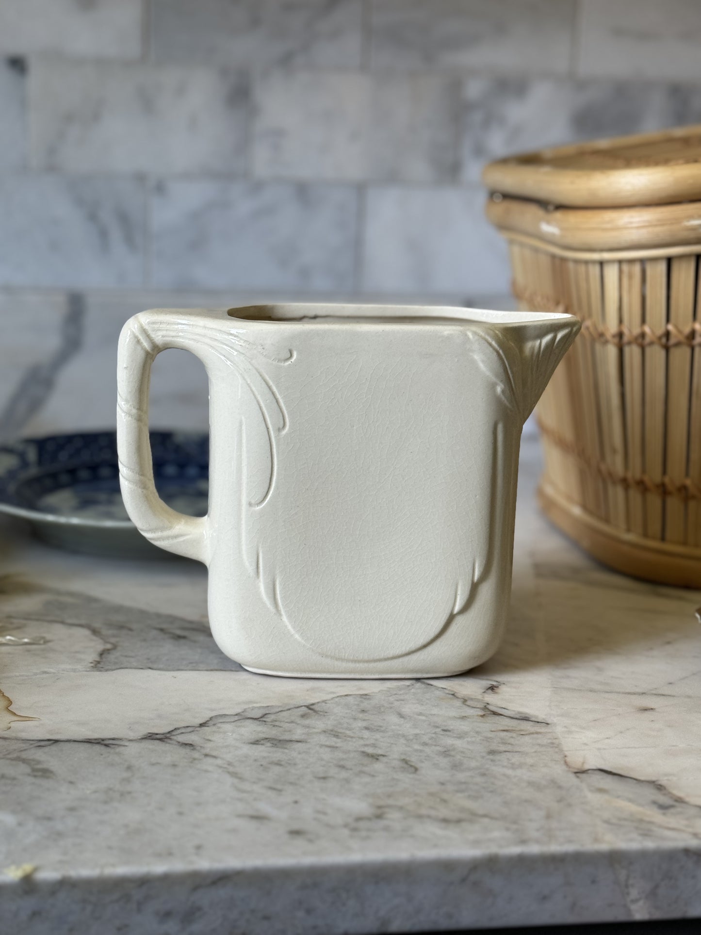 Cream Strawberry Pitcher, USA Made