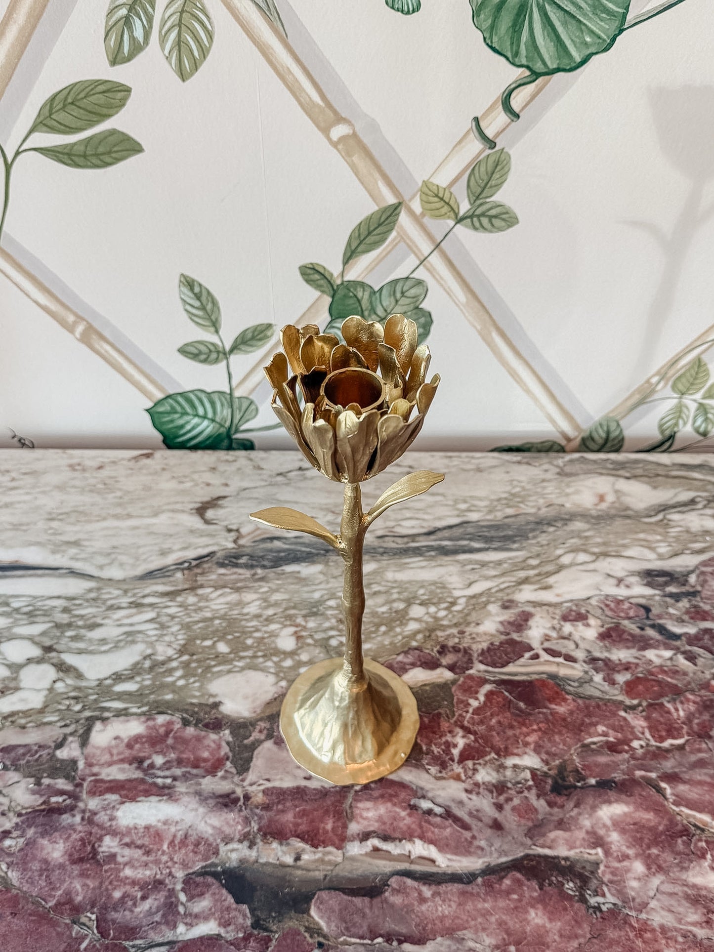 Gold Petal Candleholder