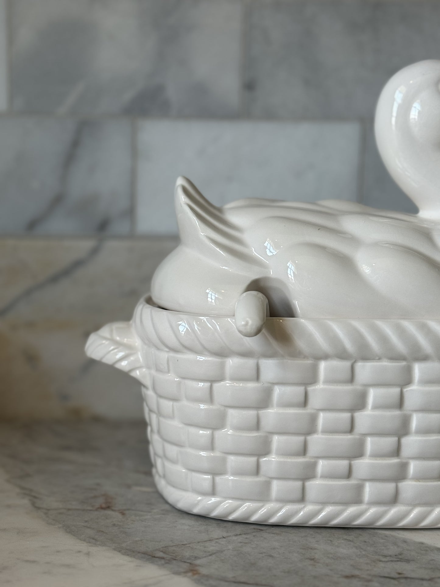 White Duck Tureen with Ladle