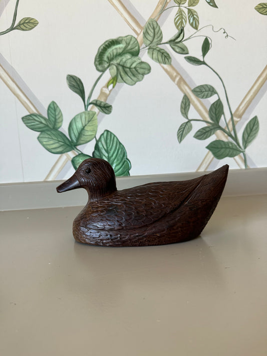 Heavy Carved Wooden Duck