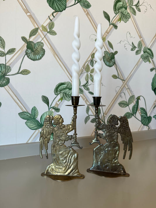 Brass Angel Candleholders