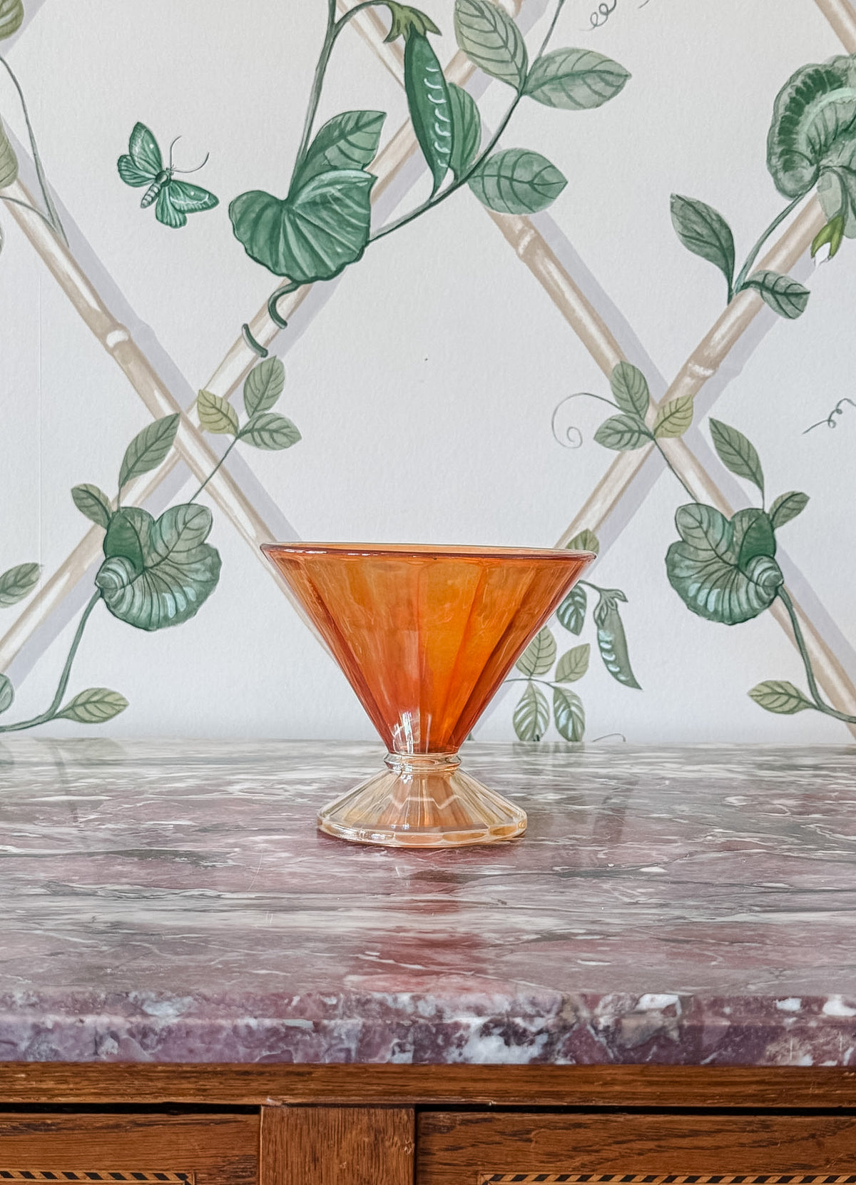 Orange Carnival Glass Cady Dish