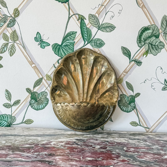 Brass Scalloped Wall Pocket