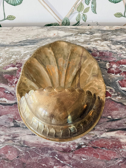 Brass Scalloped Wall Pocket