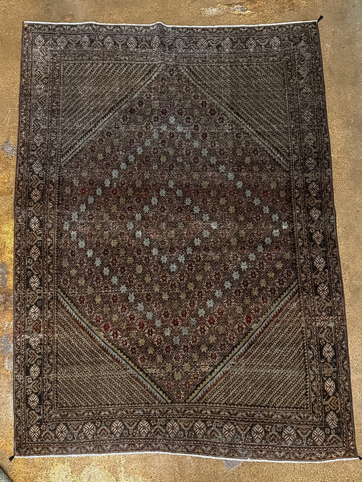 Vintage Persian (5x7) Brown Geometric Rug
