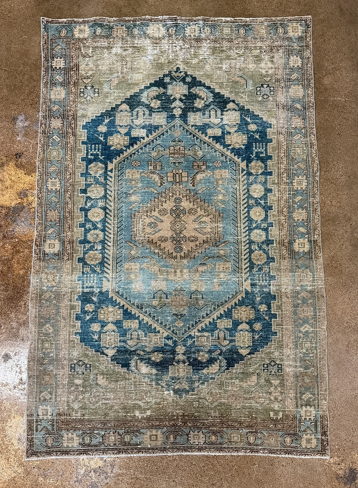Antique Persian (4x7) Indigo Rug