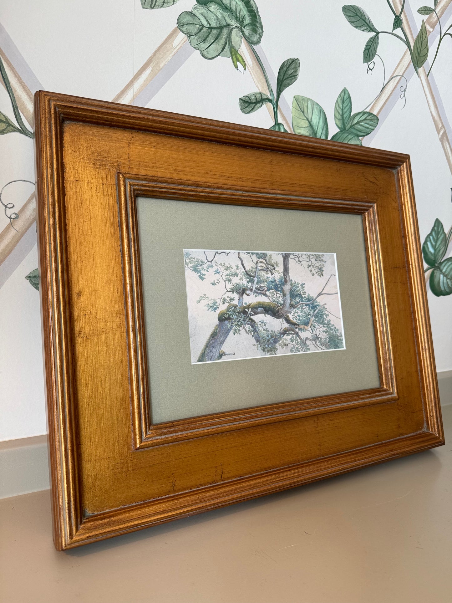 Mossy Tree Print in Custom Frame