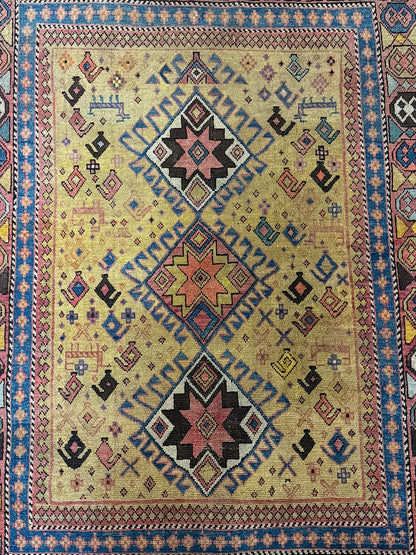 Antique Caucasus (4x5) Hand-Knotted Rug