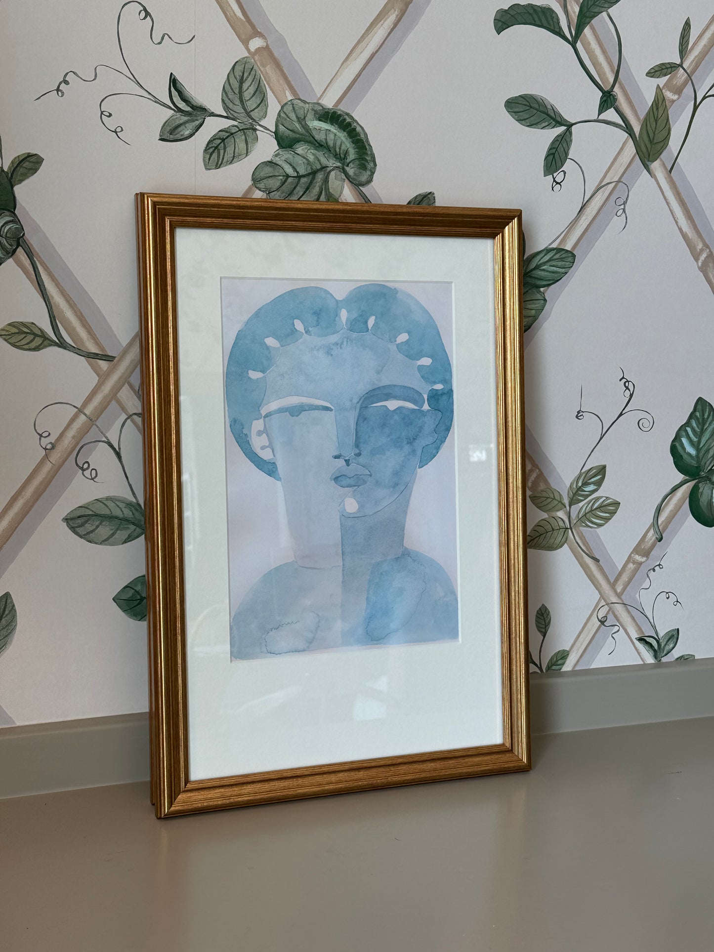 Framed Turquoise Abstract Print, Hayley Mitchell