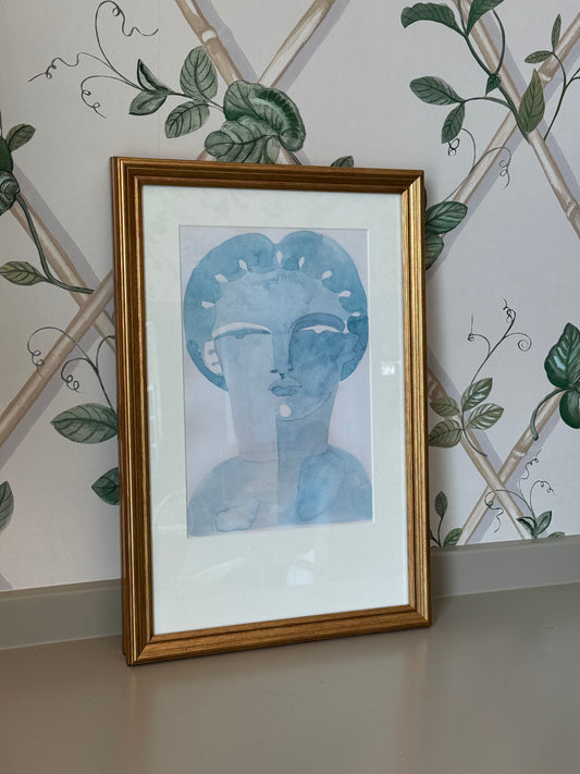 Framed Turquoise Abstract Print, Hayley Mitchell