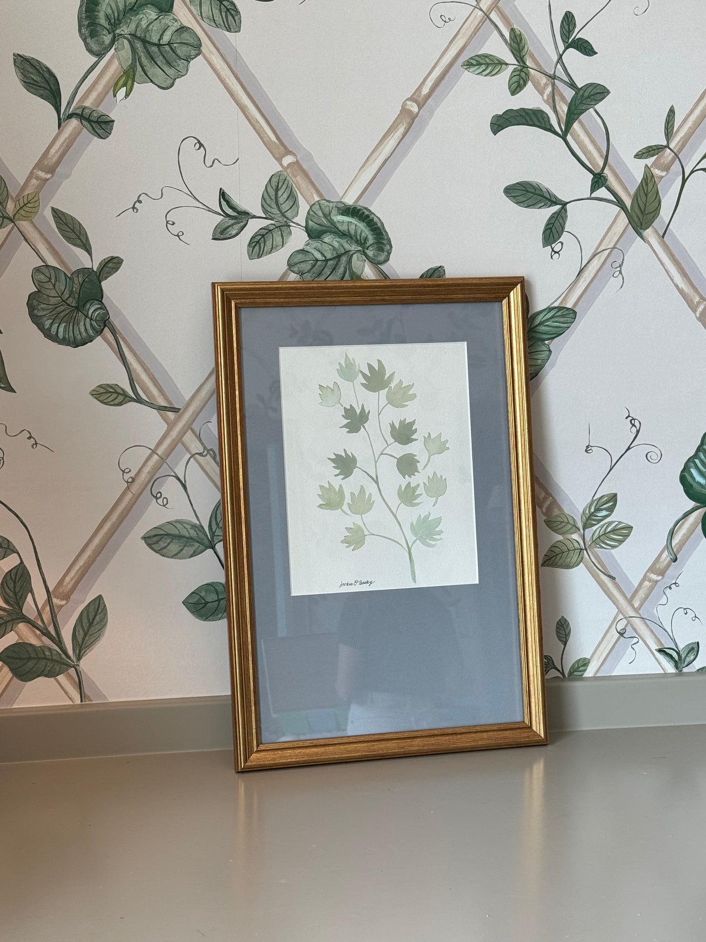 "Green Leaves" Jackie O'Bosky Watercolor Original