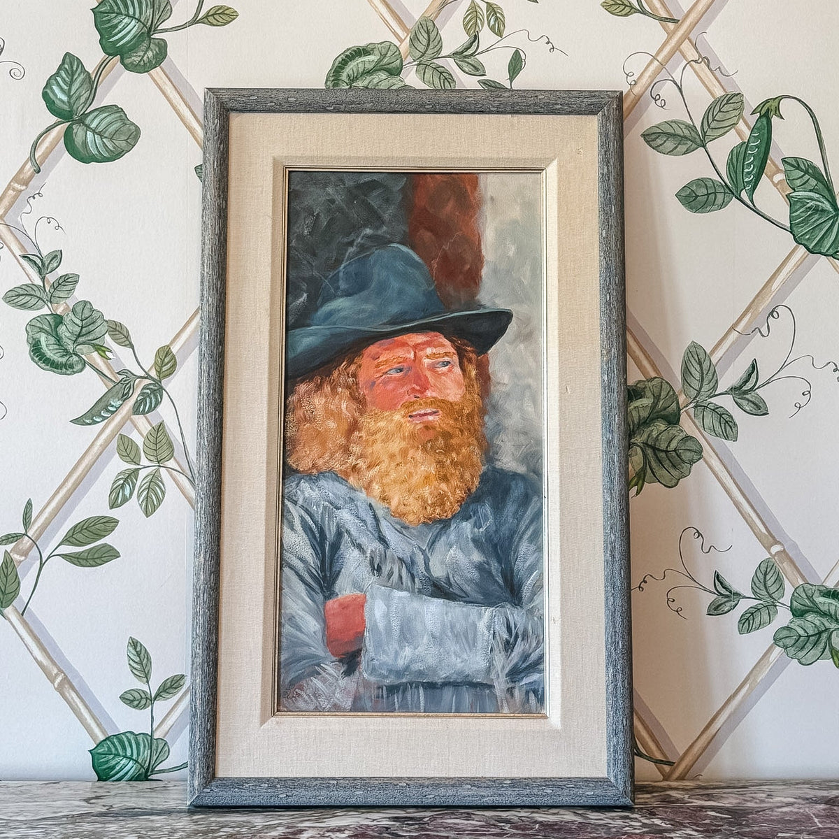 Bearded Man Oil Painting