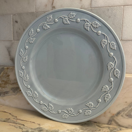 Pale Blue Plate with Vine