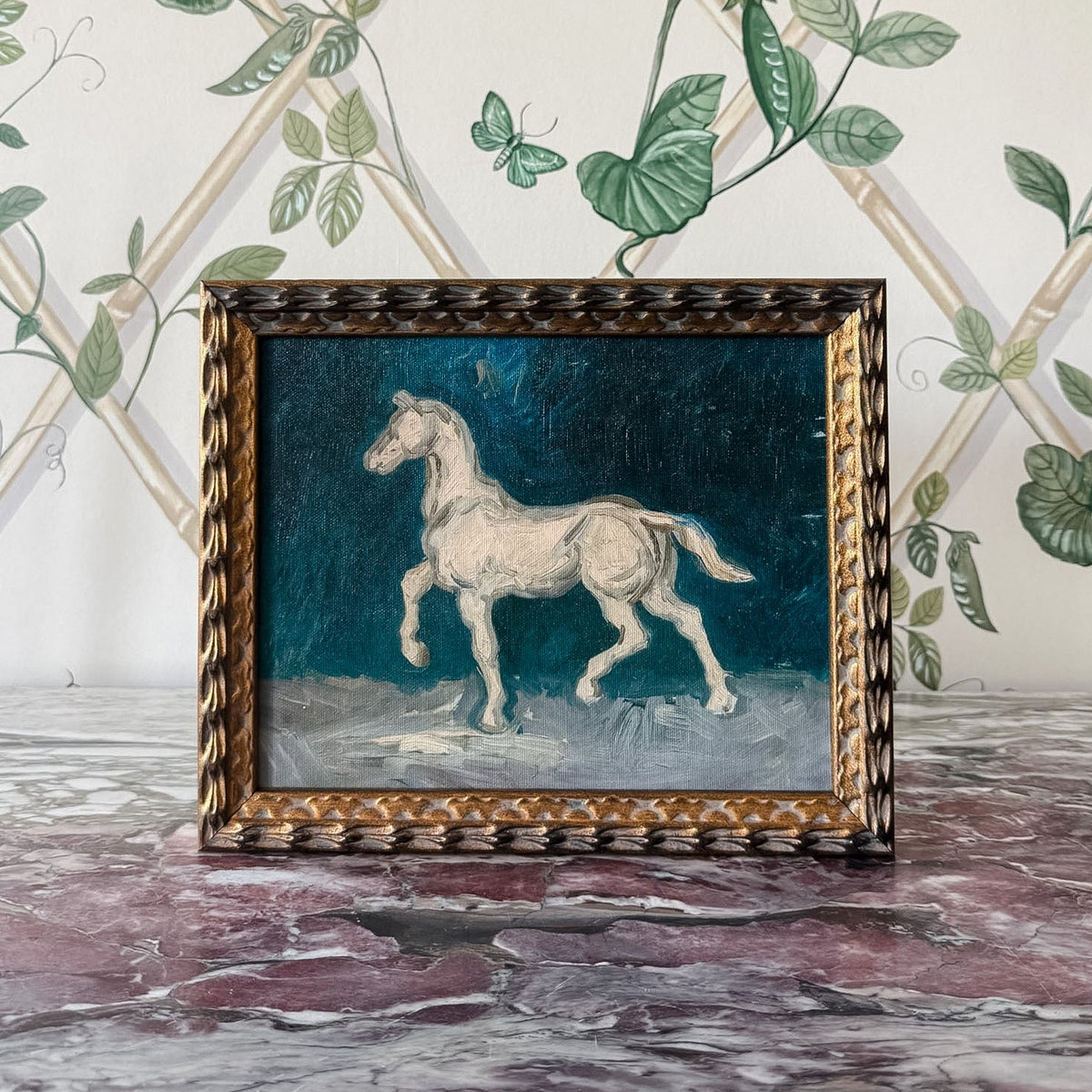 Plaster Statuette of a Horse, Board Print