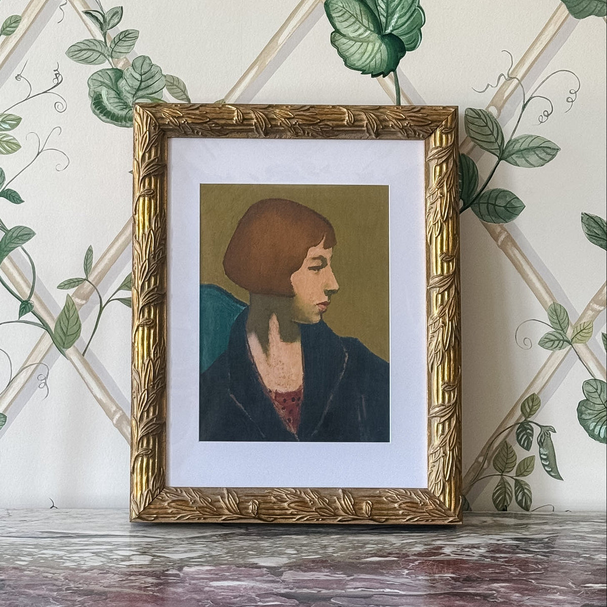 Woman in Black Jacket, Framed Print