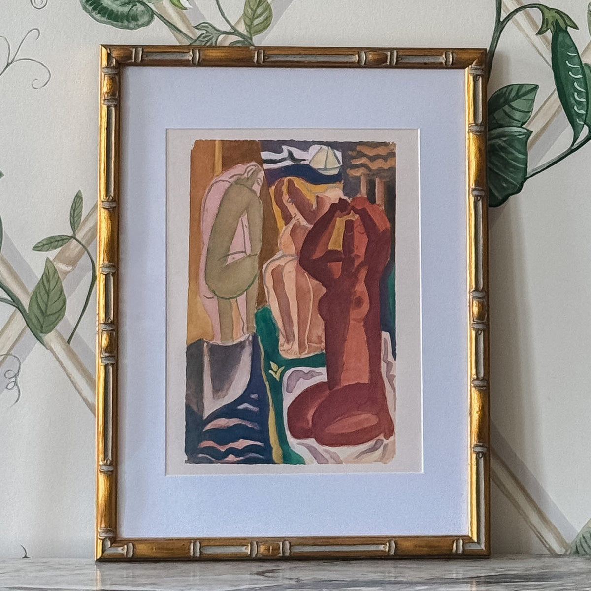 Two Bathing Women, Framed Print - OAKSTREET SHOPPE