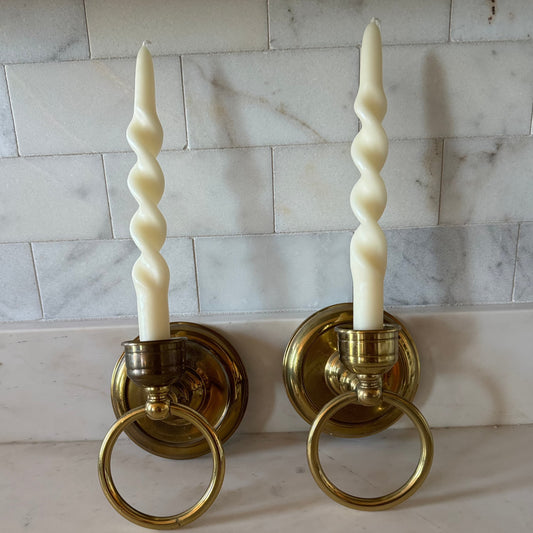 Brass Ring Candle Sconces (Pair)
