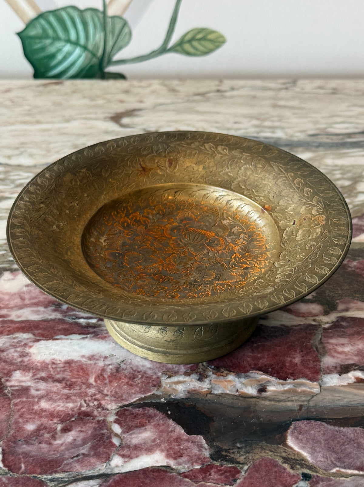 Footed Brass Dish
