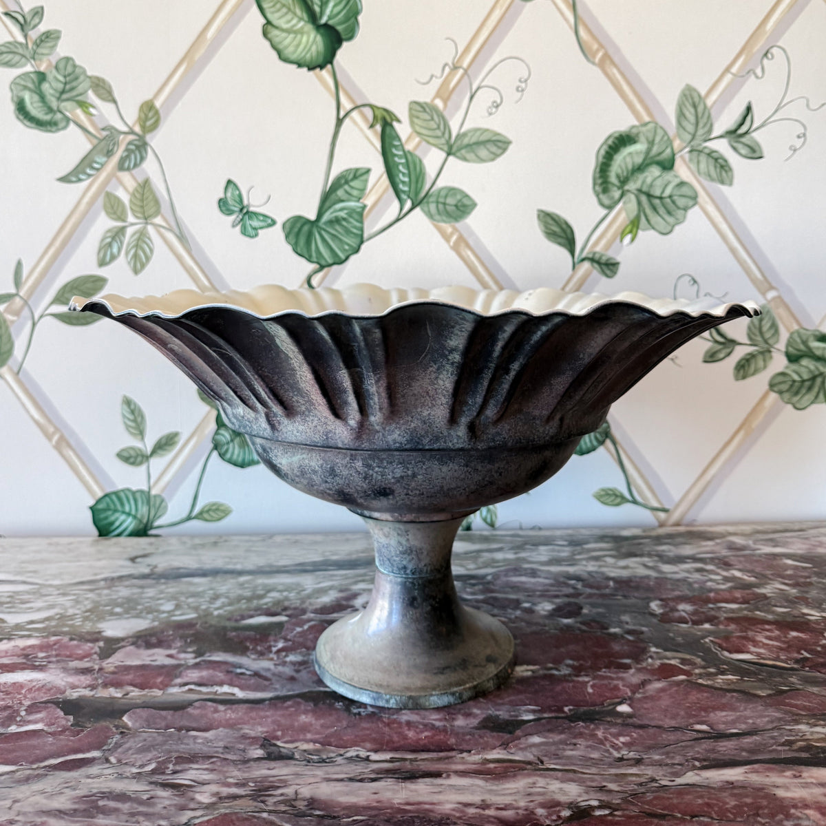 Footed Metal Bowl