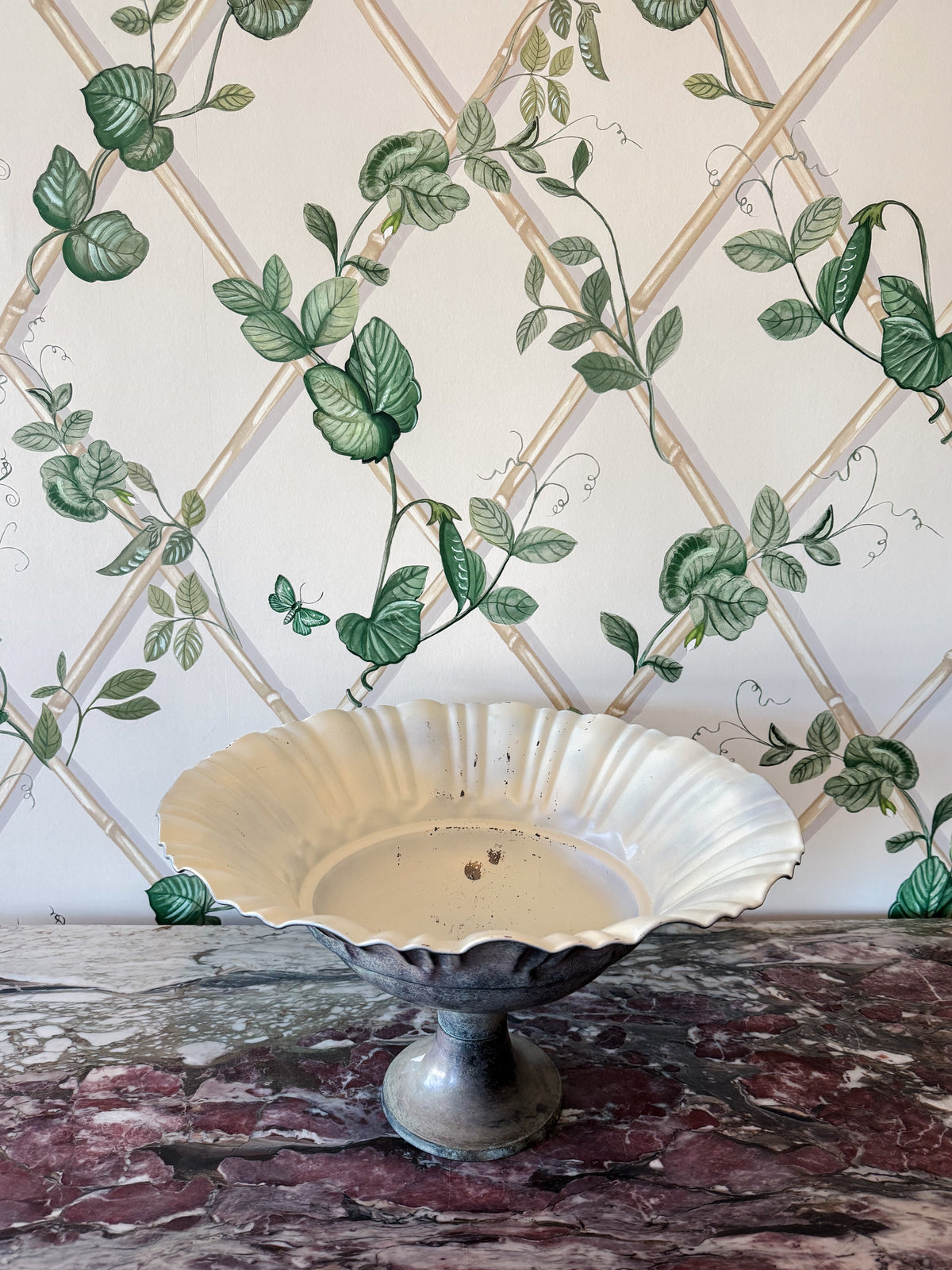 Footed Metal Bowl