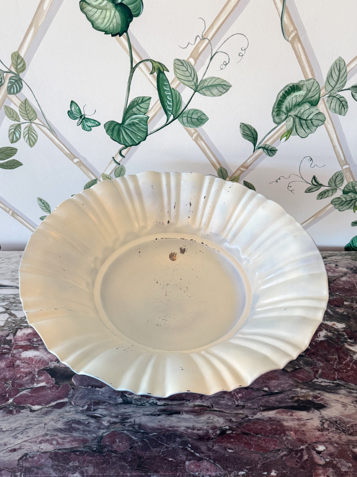Footed Metal Bowl