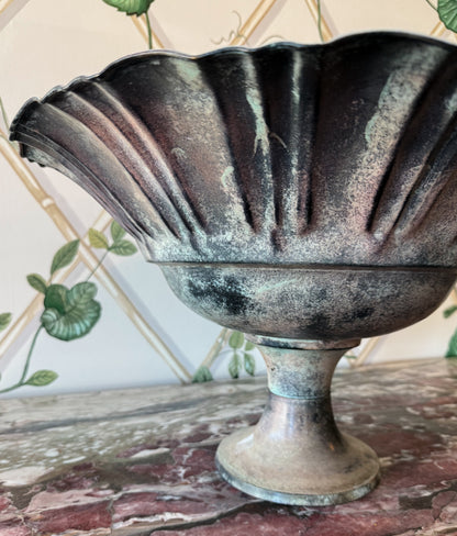 Footed Metal Bowl