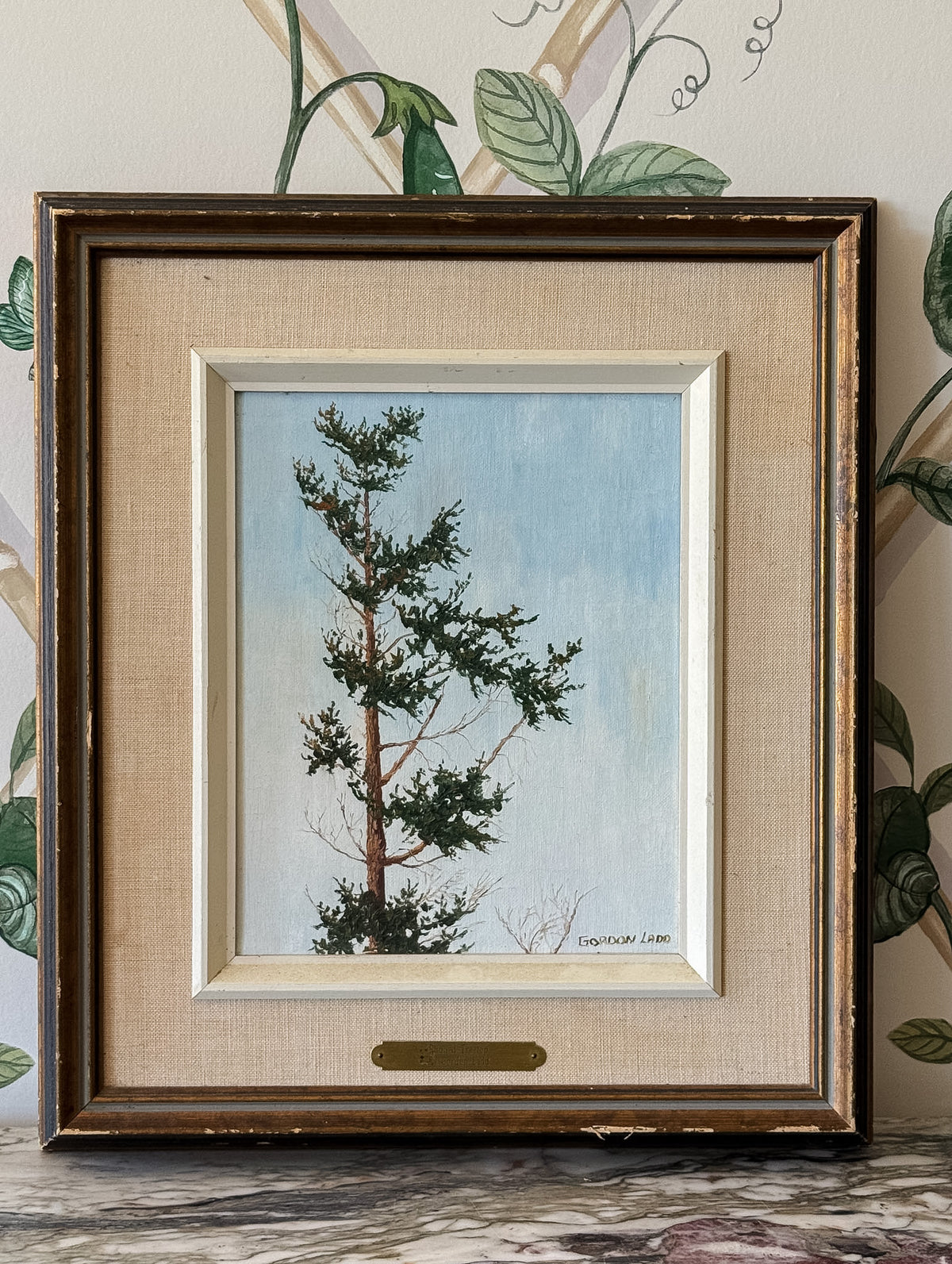 Framed scraggly Tree original Painting