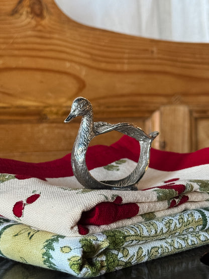 Duck Napkin Ring, Pewter - OAKSTREET SHOPPE