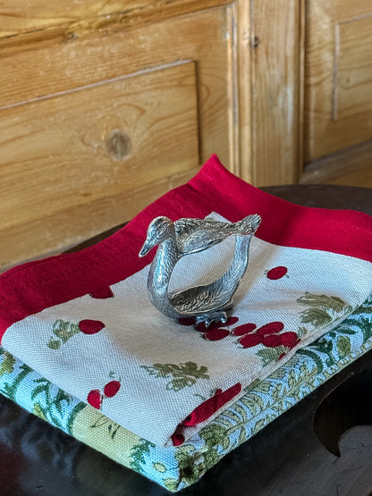 Duck Napkin Ring, Pewter - OAKSTREET SHOPPE