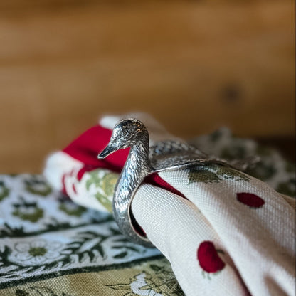 Duck Napkin Ring, Pewter - OAKSTREET SHOPPE