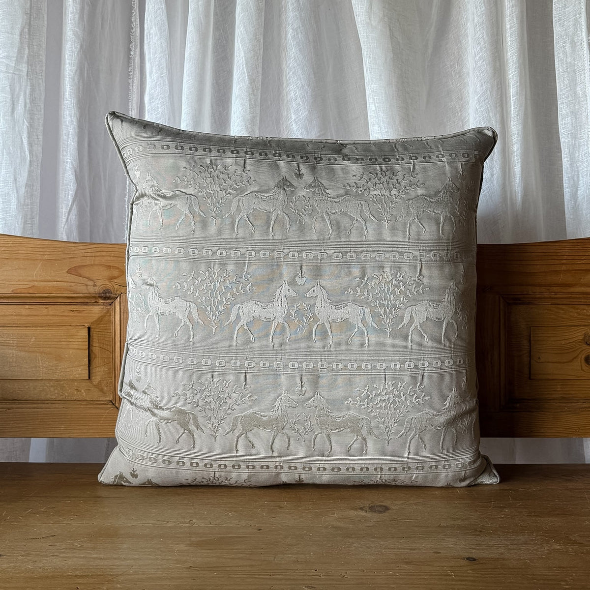 Trendy Horses Tan Pillow 22x22