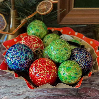 Green Papier-Mache Ornament - OAKSTREET SHOPPE