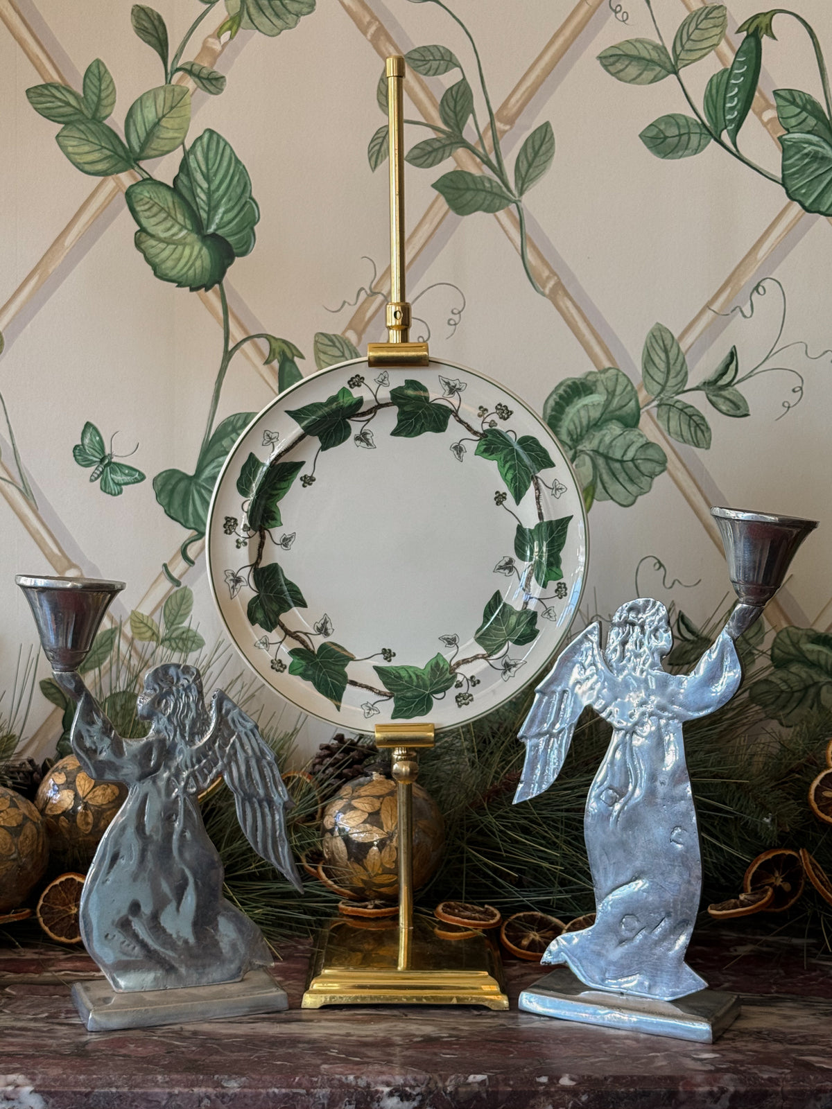 Christmas Angels Candle Holder Pair