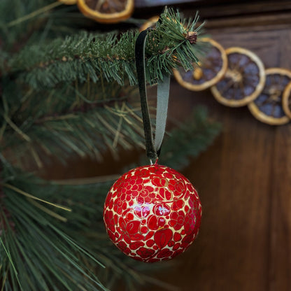 Red Papier-Mache Ornament - OAKSTREET SHOPPE