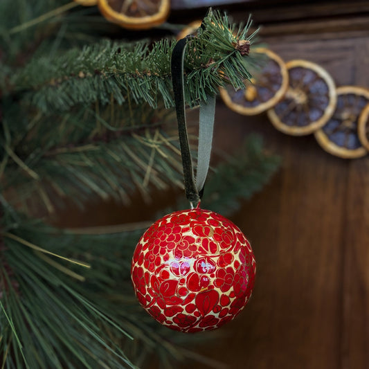 Red Papier-Mache Ornament - OAKSTREET SHOPPE