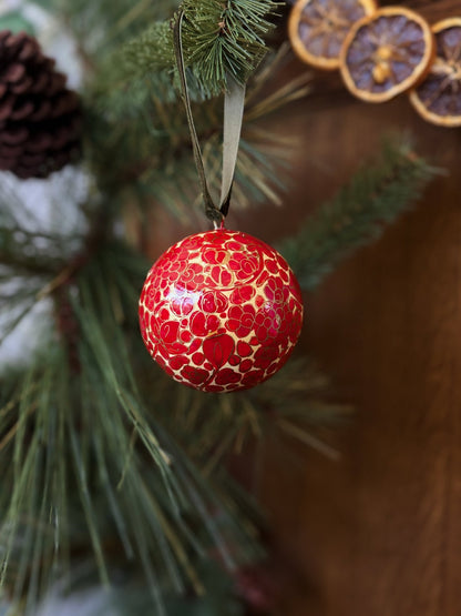 Red Papier-Mache Ornament - OAKSTREET SHOPPE