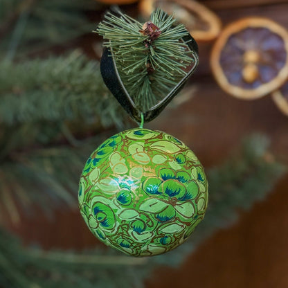 Green Papier-Mache Ornament - OAKSTREET SHOPPE