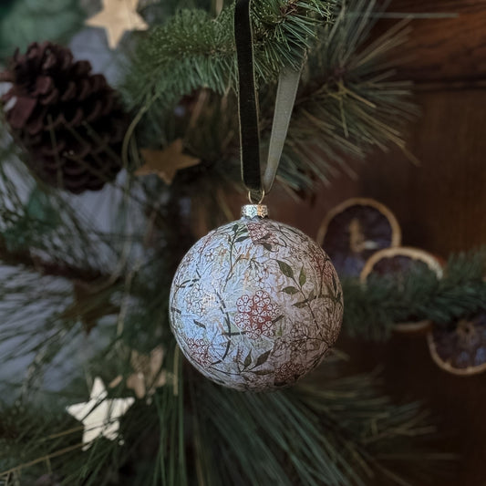 Green Leafy Paper Ball Ornament - OAKSTREET SHOPPE