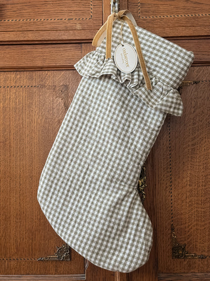 Olive Gingham Stocking - OAKSTREET SHOPPE