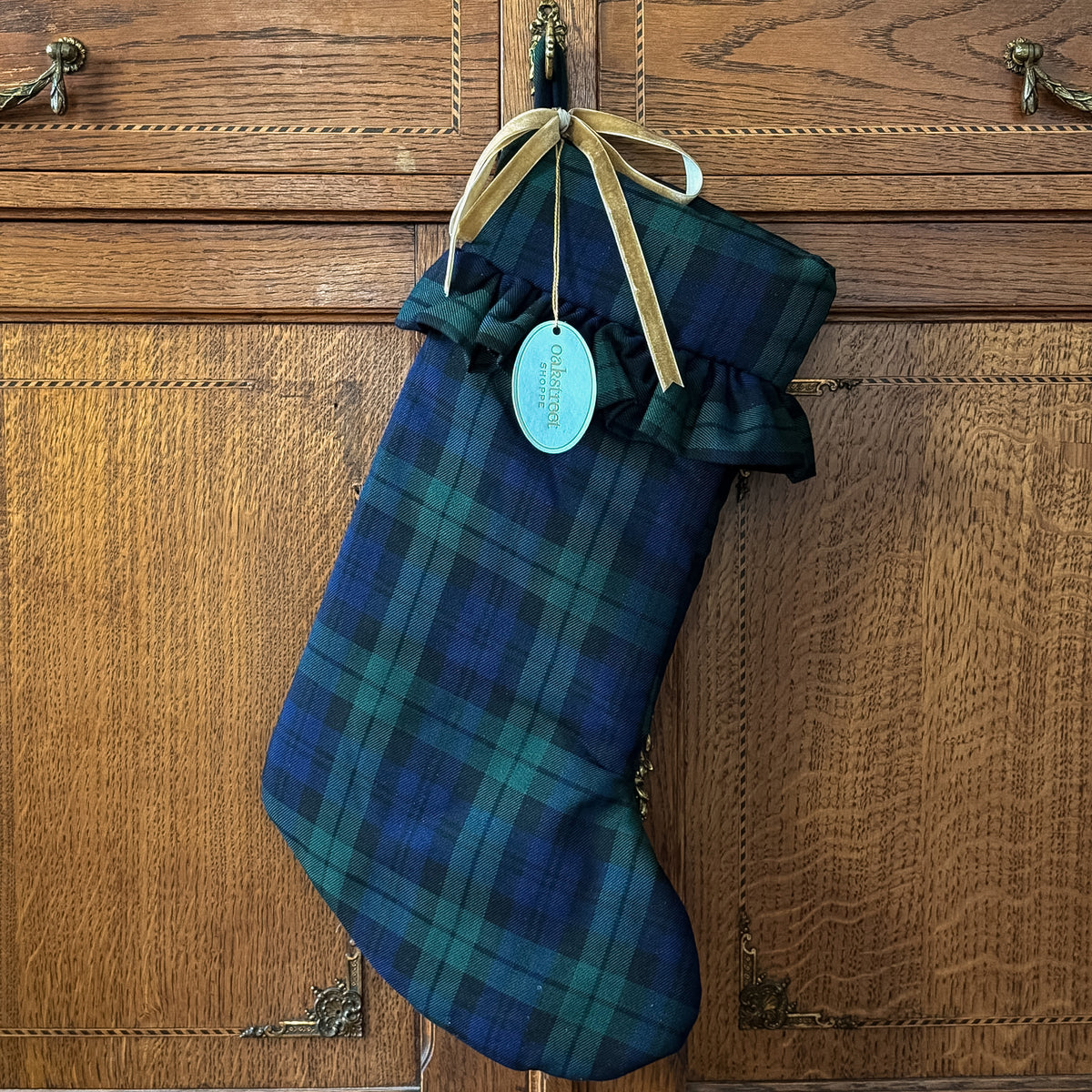 Green Plaid Stocking - OAKSTREET SHOPPE