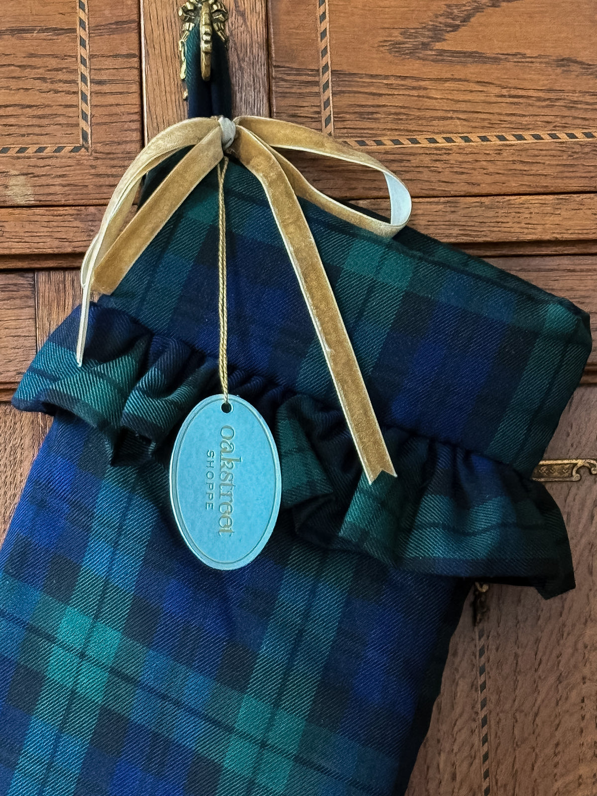 Green Plaid Stocking - OAKSTREET SHOPPE